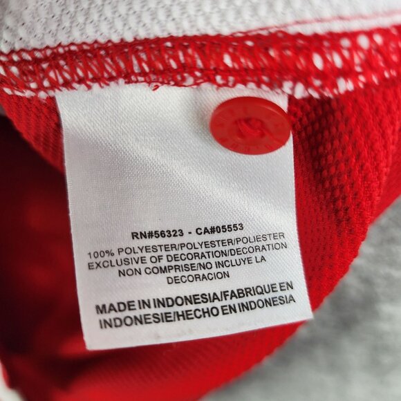 Men's Nike Dri-Fit Red Polo Shirt w/ White Side Short Sleeves Size XL - Picture 7 of 11